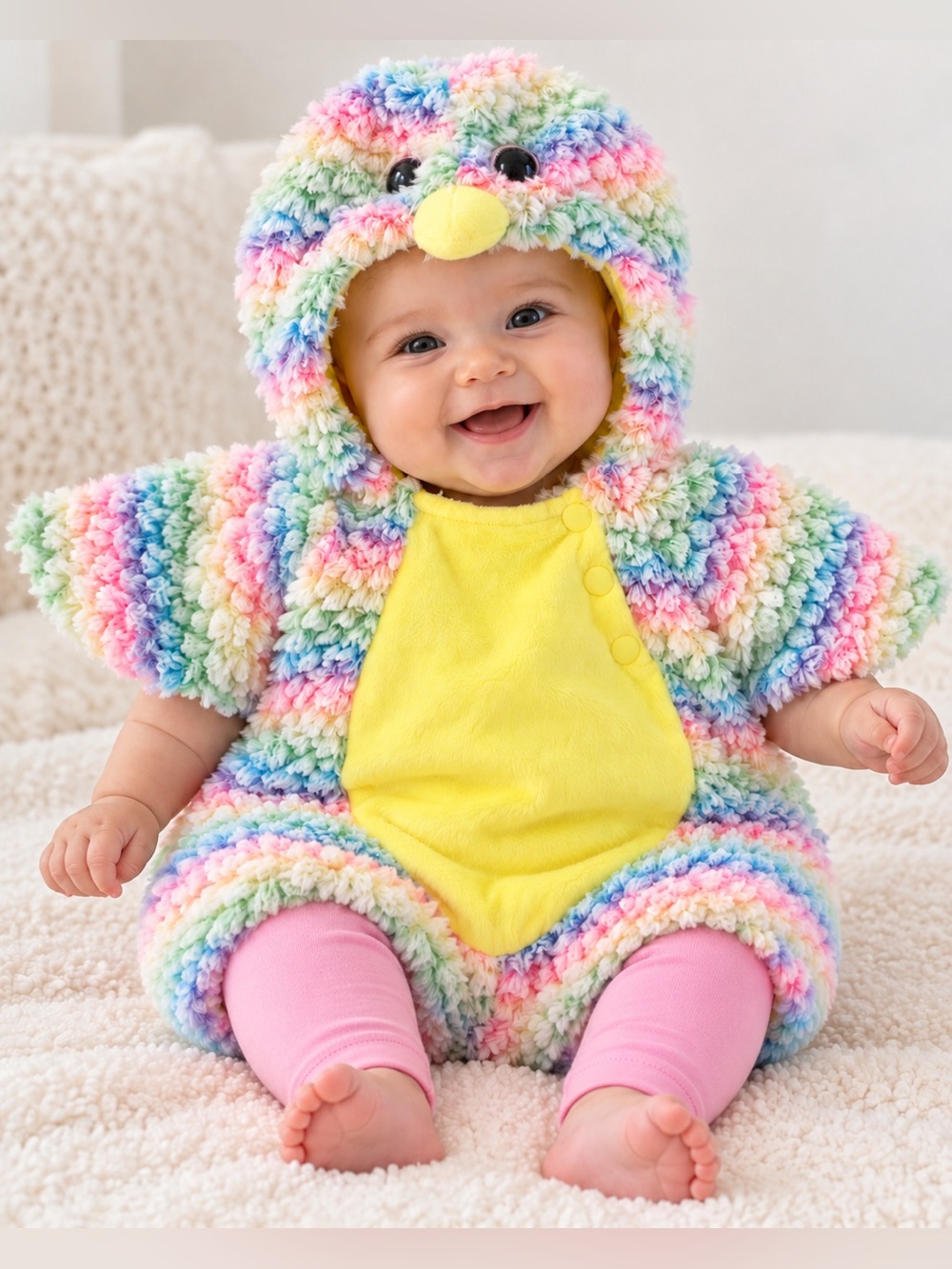BABY RAINBOW CHICK COSTUME 0/6mo Plush Cuddle BIRD